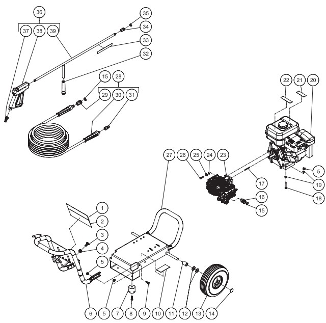 MITM JP-2703-3MKB pressure washer parts and manual